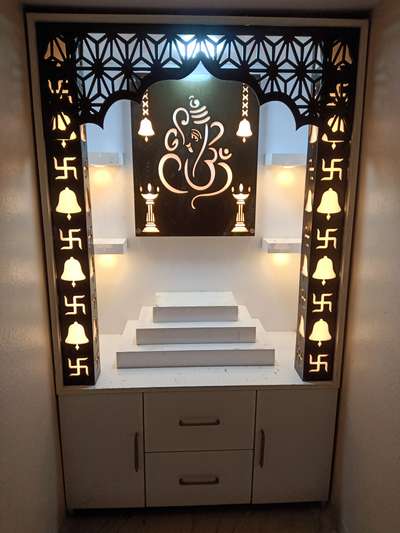 Lighting, Prayer Room, Storage Designs by Carpenter Riyansh Ydv, Indore | Kolo