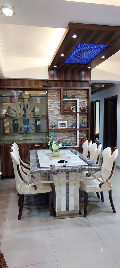 Ceiling, Dining, Furniture, Table, Lighting Designs by Contractor Nazar Mohd, Gautam Buddh Nagar | Kolo