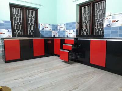 Flooring, Kitchen, Storage, Window Designs by Interior Designer Bijoy  s, Kollam | Kolo