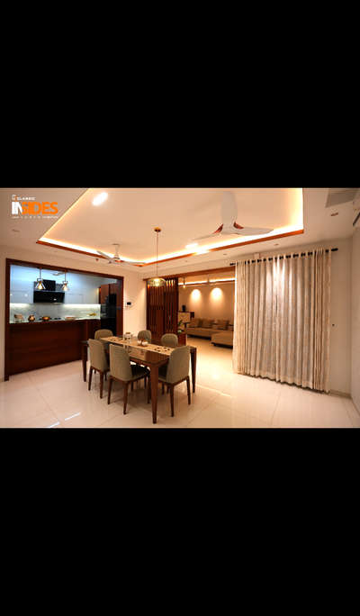 Ceiling, Dining, Furniture, Lighting, Table Designs by Contractor lejo Mathew , Pathanamthitta | Kolo