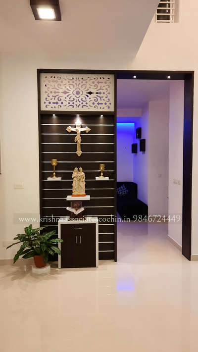 Lighting, Home Decor, Prayer Room, Storage, Flooring Designs by Interior Designer unni Krishnan, Ernakulam | Kolo