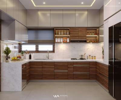 Kitchen, Lighting, Storage Designs by Interior Designer woodarc design  studio , Malappuram | Kolo
