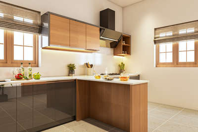 Kitchen, Lighting, Storage Designs by Interior Designer Manu Sukumar, Kottayam | Kolo