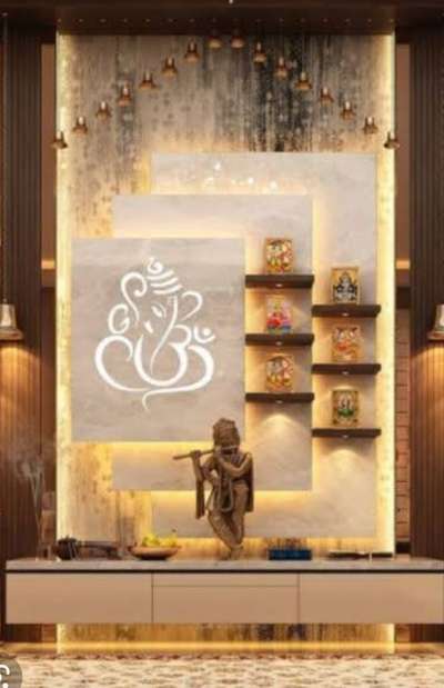 Prayer Room, Storage, Lighting Designs by Civil Engineer Nidhi Kaurav, Ujjain | Kolo