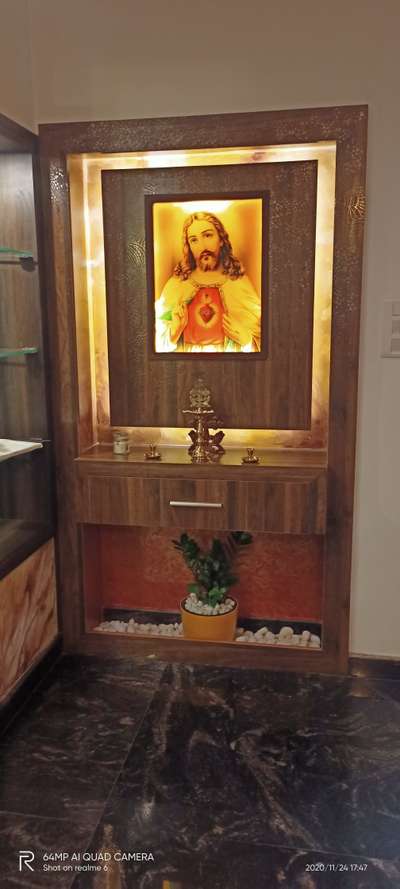 Lighting, Prayer Room, Storage Designs by Carpenter Byju vk Thiruvalla, Pathanamthitta | Kolo