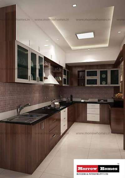 Ceiling, Kitchen, Lighting, Storage, Flooring Designs by Architect morrow home designs , Thiruvananthapuram | Kolo