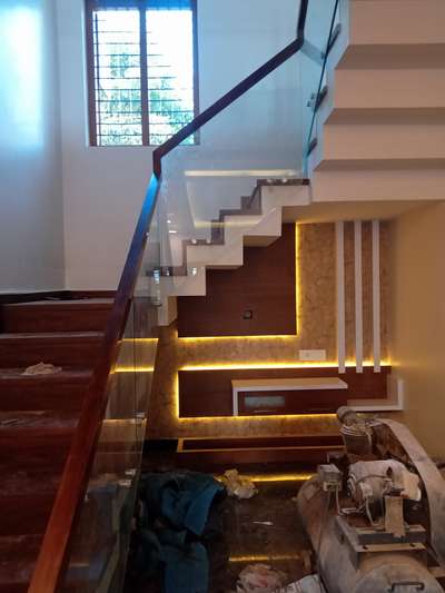 Lighting, Living, Storage, Staircase Designs by Interior Designer sajeesh  malappuram , Malappuram | Kolo