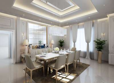 Dining, Furniture, Table, Lighting, Ceiling Designs by Interior Designer shahaf shamsudheen , Thrissur | Kolo