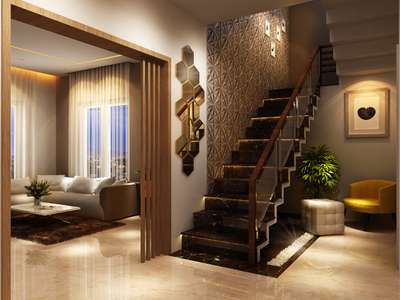Living, Staircase Designs by Civil Engineer Ramesh Lal, Palakkad | Kolo