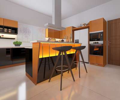 Kitchen, Lighting, Furniture, Table Designs by Interior Designer Anand  Sankar, Pathanamthitta | Kolo