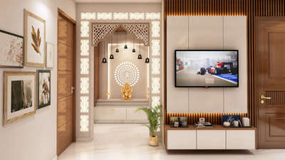 Living, Prayer Room, Storage Designs by Interior Designer sunil kumar  prajapati , Delhi | Kolo