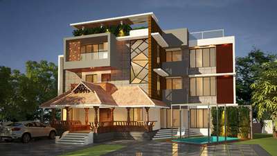 Exterior, Lighting Designs by Contractor Ravindran  A One  Projects, Thrissur | Kolo