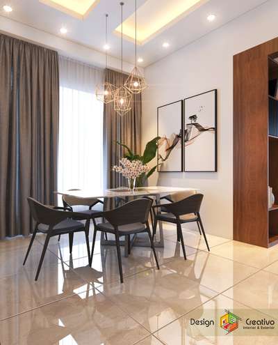 Dining, Lighting, Furniture, Table, Flooring Designs by Contractor KALA SHANDAS, Ernakulam | Kolo