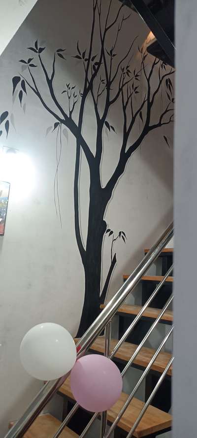 Wall, Staircase Designs by Painting Works Biju KT, Wayanad | Kolo