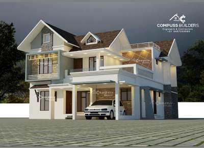 Exterior, Lighting Designs by Contractor Compuss  Builders, Alappuzha | Kolo