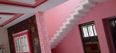 Staircase, Wall Designs by Painting Works Dileep Dileep, Kollam | Kolo