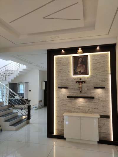 Lighting, Prayer Room, Storage Designs by Carpenter Mejo Joseph, Thrissur | Kolo