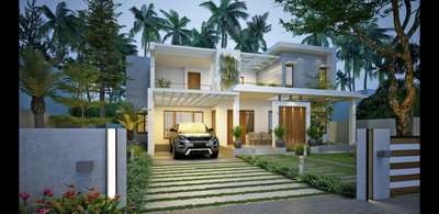 Exterior Designs by Civil Engineer Arun Bhaskaran, Thrissur | Kolo