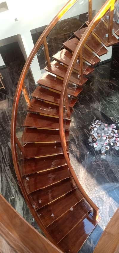 Staircase Designs by Carpenter Remesan EB, Kannur | Kolo