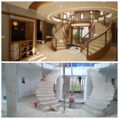 Staircase Designs by Contractor shajesh valayanoor, Kannur | Kolo