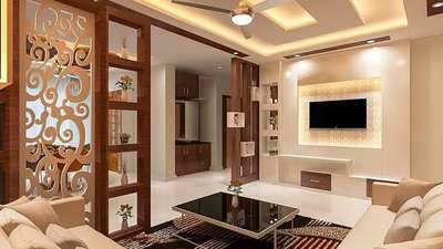 Ceiling, Lighting, Living, Table, Storage Designs by Contractor vijay Home constructions, Gautam Buddh Nagar | Kolo