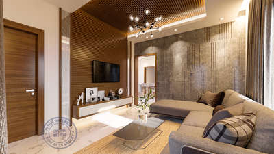 Ceiling, Furniture, Living, Lighting, Storage, Table Designs by Interior Designer justine George, Ernakulam | Kolo
