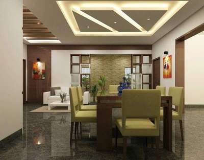 Furniture, Table, Ceiling, Lighting, Dining Designs by Contractor Lenin   Ts, Alappuzha | Kolo