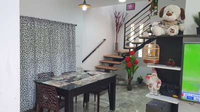 Dining, Furniture, Table, Lighting, Storage, Staircase Designs by Civil Engineer Jose Daniel JP Construction , Kollam | Kolo