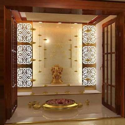 Lighting, Prayer Room, Storage Designs by Contractor Coluar Decoretar Sharma Painter Indore, Indore | Kolo