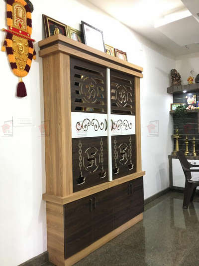 Prayer Room, Storage Designs by Contractor Faris P A, Thrissur | Kolo