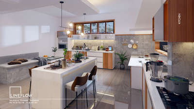 Kitchen, Lighting, Storage, Furniture Designs by Architect LINEFLOW ARCHITECTS, Malappuram | Kolo