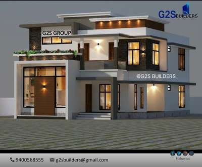 Exterior, Lighting Designs by Contractor G2S  Builders, Alappuzha | Kolo