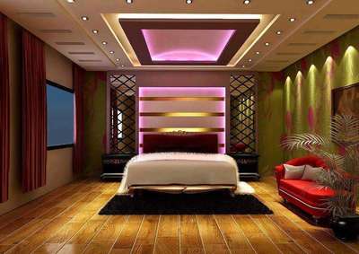 Ceiling, Lighting, Furniture, Bedroom, Storage Designs by Contractor Mohd Halim, Delhi | Kolo