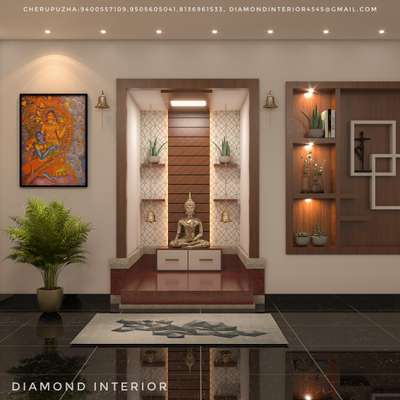 Lighting, Prayer Room, Storage Designs by Interior Designer Rahulmitza Mitza, Kannur | Kolo