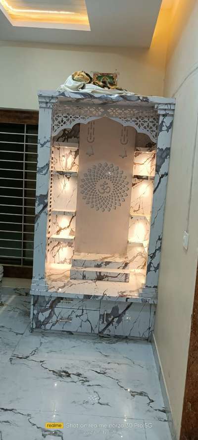 Prayer Room, Storage, Lighting Designs by Carpenter Interior Dream, Bhopal | Kolo