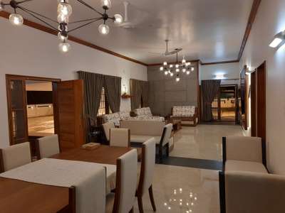 Dining, Furniture, Table, Lighting, Ceiling, Flooring Designs by Contractor SIGNATURE DESIGNERS  AND BUILDERS, Thrissur | Kolo