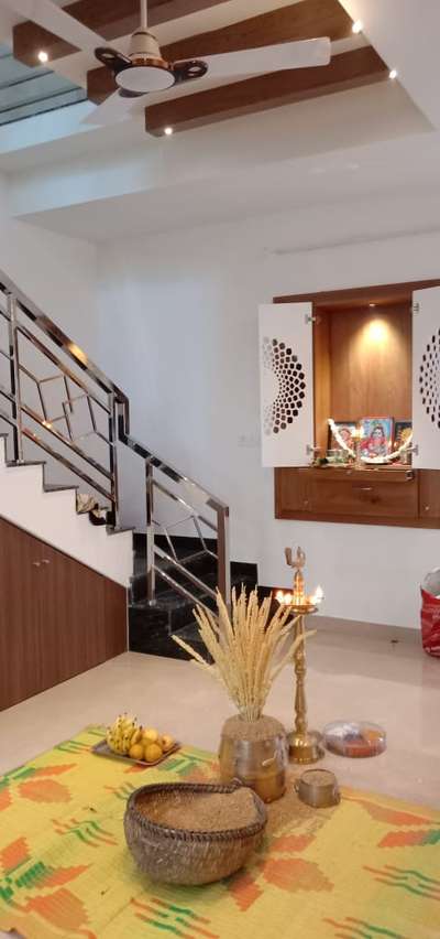 Prayer Room, Staircase Designs by Architect Shilna Sony, Ernakulam | Kolo