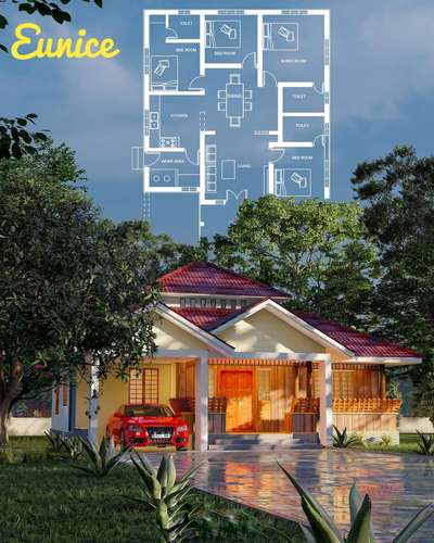 Exterior, Plans Designs by Architect Eunice Builders  And construction , Kollam | Kolo