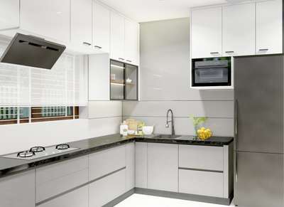 Kitchen, Storage Designs by Architect SPATIALUX  DESIGNS, Kollam | Kolo