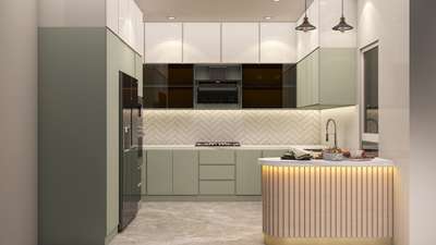 Kitchen, Lighting, Storage Designs by Interior Designer Minaa Interior , Delhi | Kolo