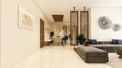 Living, Lighting, Furniture, Table, Ceiling, Flooring Designs by Interior Designer Salim N, Thrissur | Kolo
