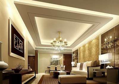 Ceiling, Furniture, Lighting, Living, Table Designs by Contractor Karunakar Mishra, Ghaziabad | Kolo
