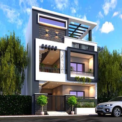 Exterior Designs by Civil Engineer Changez  Khan, Indore | Kolo