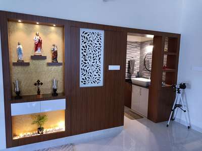 Prayer Room, Lighting, Storage Designs by Carpenter sanil kp, Thrissur | Kolo