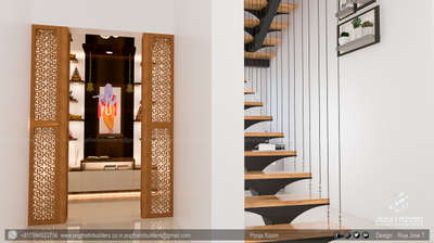 Prayer Room, Storage, Staircase Designs by Civil Engineer JEIGTHAHR  BUILDERS AND DEVELOPERS, Thrissur | Kolo