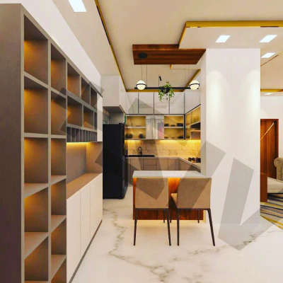Ceiling, Kitchen, Lighting, Furniture, Storage, Table Designs by Architect Sufiyan Khan, Delhi | Kolo