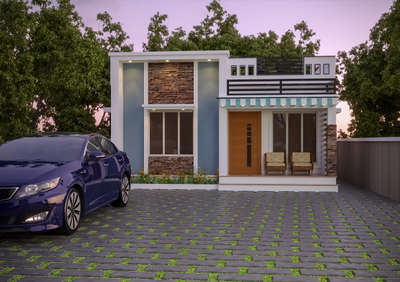 Exterior, Flooring Designs by Contractor Sanal Joshy, Thrissur | Kolo