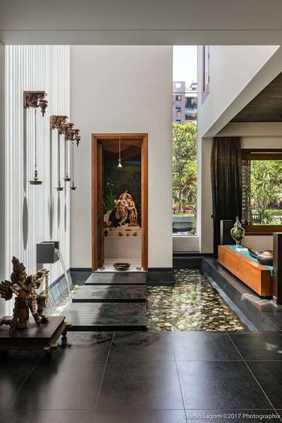 Prayer Room, Flooring, Wall Designs by Interior Designer Nirmal Madhu, Thrissur | Kolo