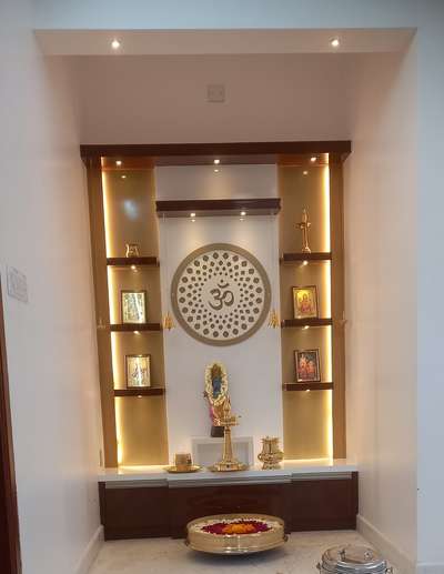Lighting, Prayer Room, Storage Designs by Carpenter sanoop mk sanoop mk, Kannur | Kolo