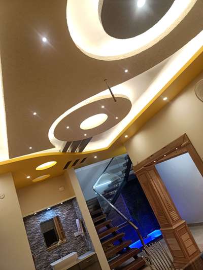 Dining, Ceiling, Lighting, Staircase Designs by Contractor Scaria Mathew, Idukki | Kolo